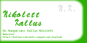 nikolett kallus business card